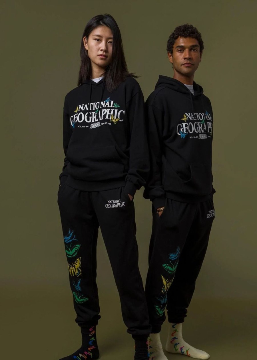 Women Parks Project Sweaters & Sweatshirts | National Geographic X Parks Project Night Butterflies Organic Hoodie Black