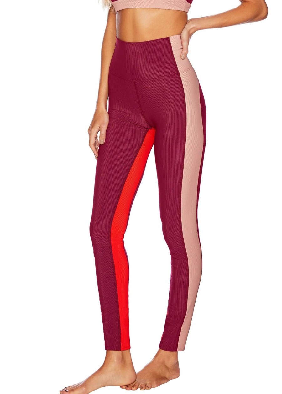 Women Beach Riot Leggings | Beach Riot Colorblock Legging-Merlot Merlot Colorblock