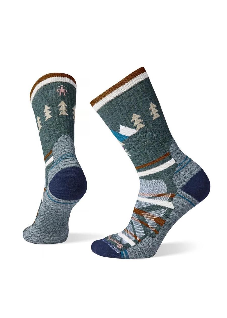 Women Smartwool | Women'S Hike Light Cushion Under The Stars Crew Socks Dark Sage