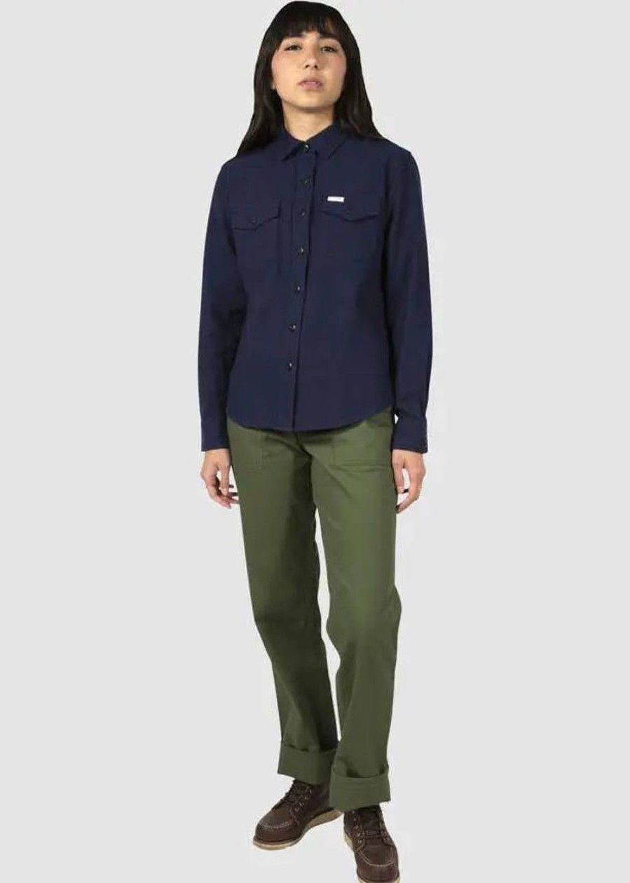 Women Topo Designs Long Sleeve Shirts | Mountain Shirt Women Navy