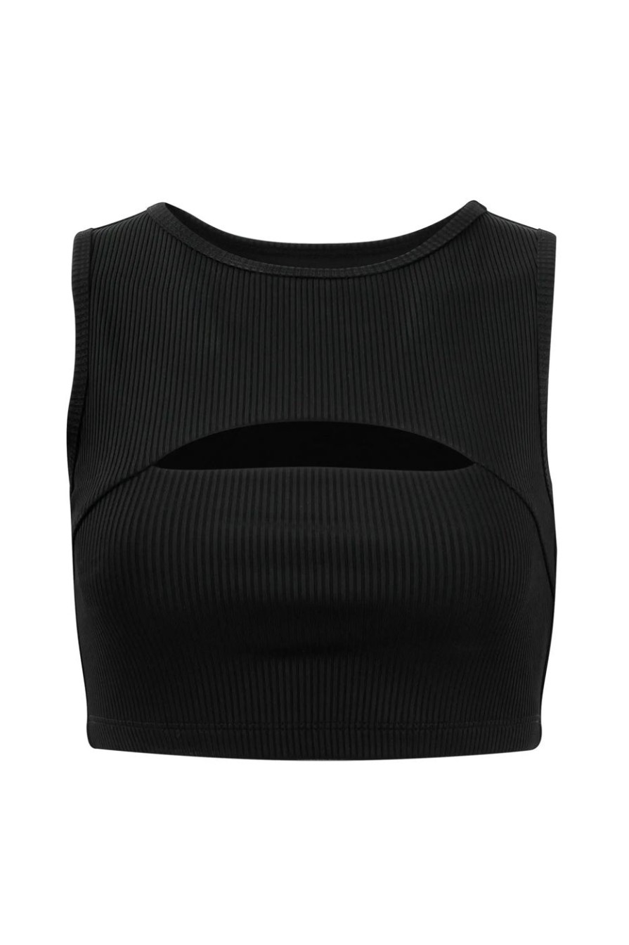 Women YEAR OF OURS Sports Bras & Crop Tops | Ribbed Cut Out Bra