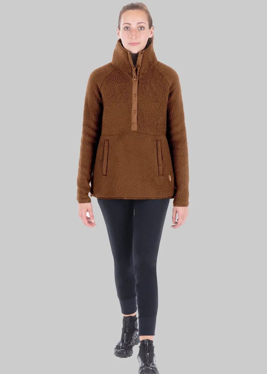 Women INDYEVA Fleece & Softs Shell | Pecora Pullover Sherpa Sweater