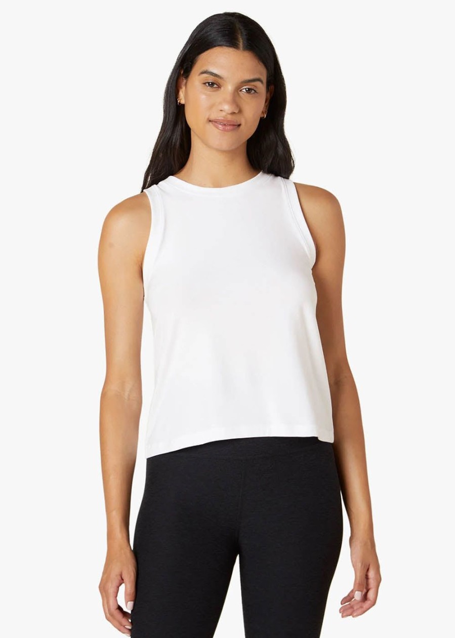 Women Beyond Yoga Sports Bras & Crop Tops | Featherweight Rebalance Tank Cloud White