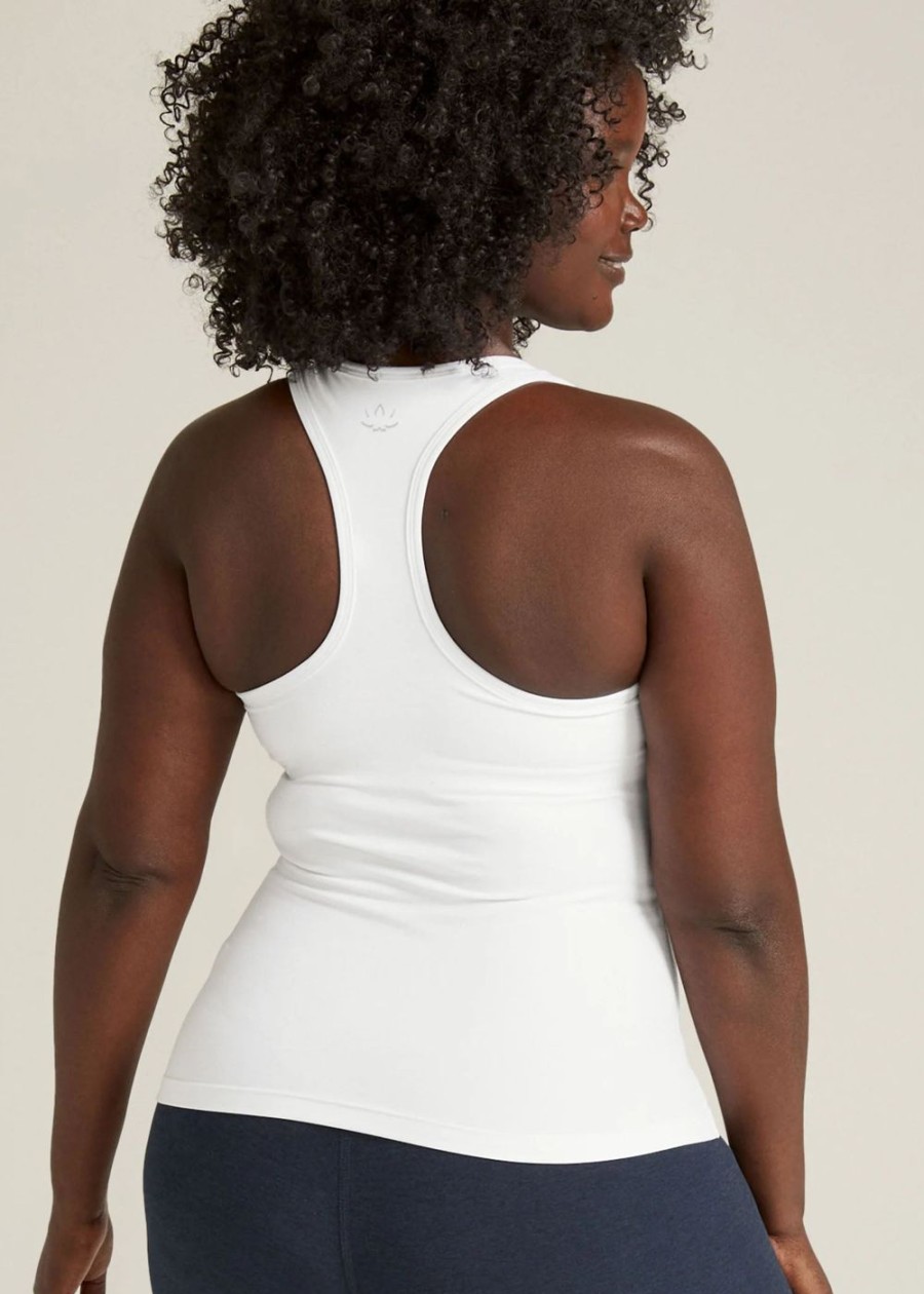 Women Beyond Yoga Sports Bras & Crop Tops | Spacedye Step Up Racerback Tank Cloud White