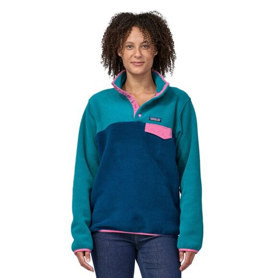 Women Patagonia Fleece & Softs Shell | Women'S Lightweight Synchilla Snap-T Pullover Lagom Blue