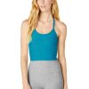 Women Beyond Yoga T- Shirts & Tank Tops | Spacedye Slim Racerback Cropped Tank Blue Glow Heather