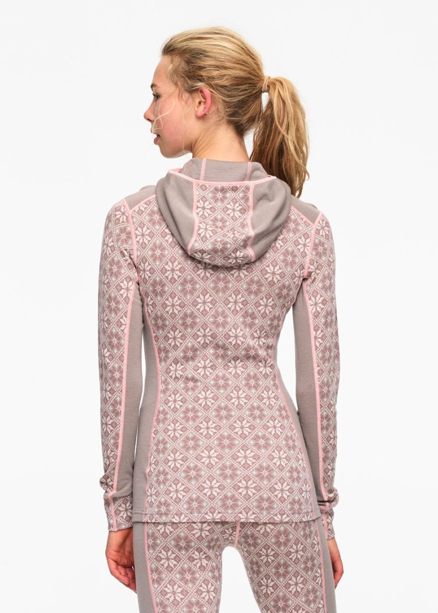 Women Kari Traa Baselayer Tops | Rose Base Layer Hoodie Taupe