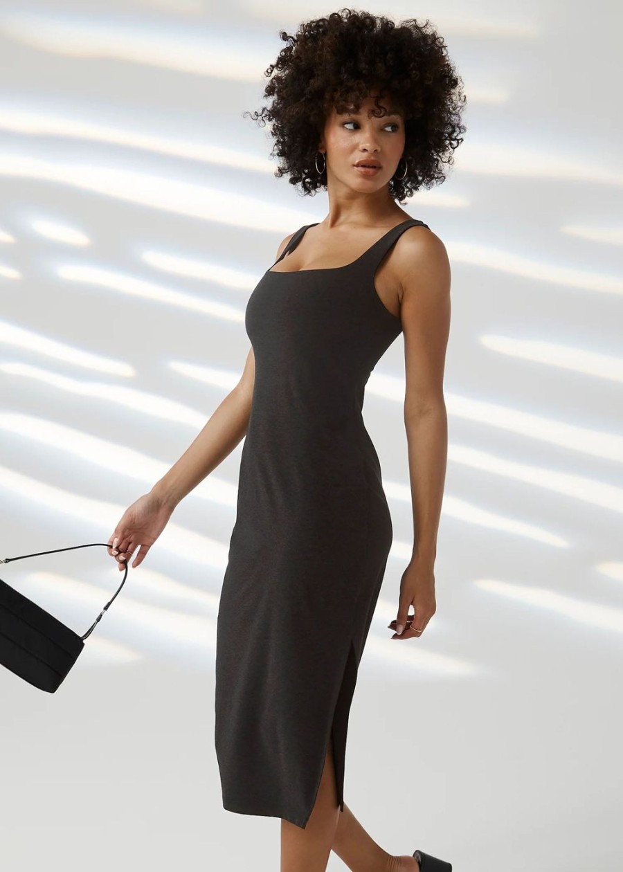 Women Beyond Yoga | Icon Midi Dress Darkest Night