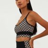 Women Beach Riot Sports Bras & Crop Tops | Eva Top Taupe & Black Check