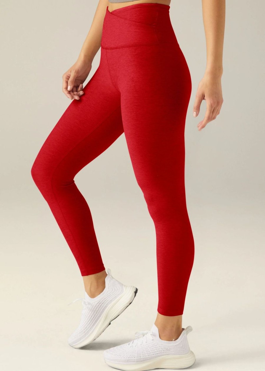 Women Beyond Yoga Leggings | At Your Leisure High-Waisted Midi Legging Candy Apple Red