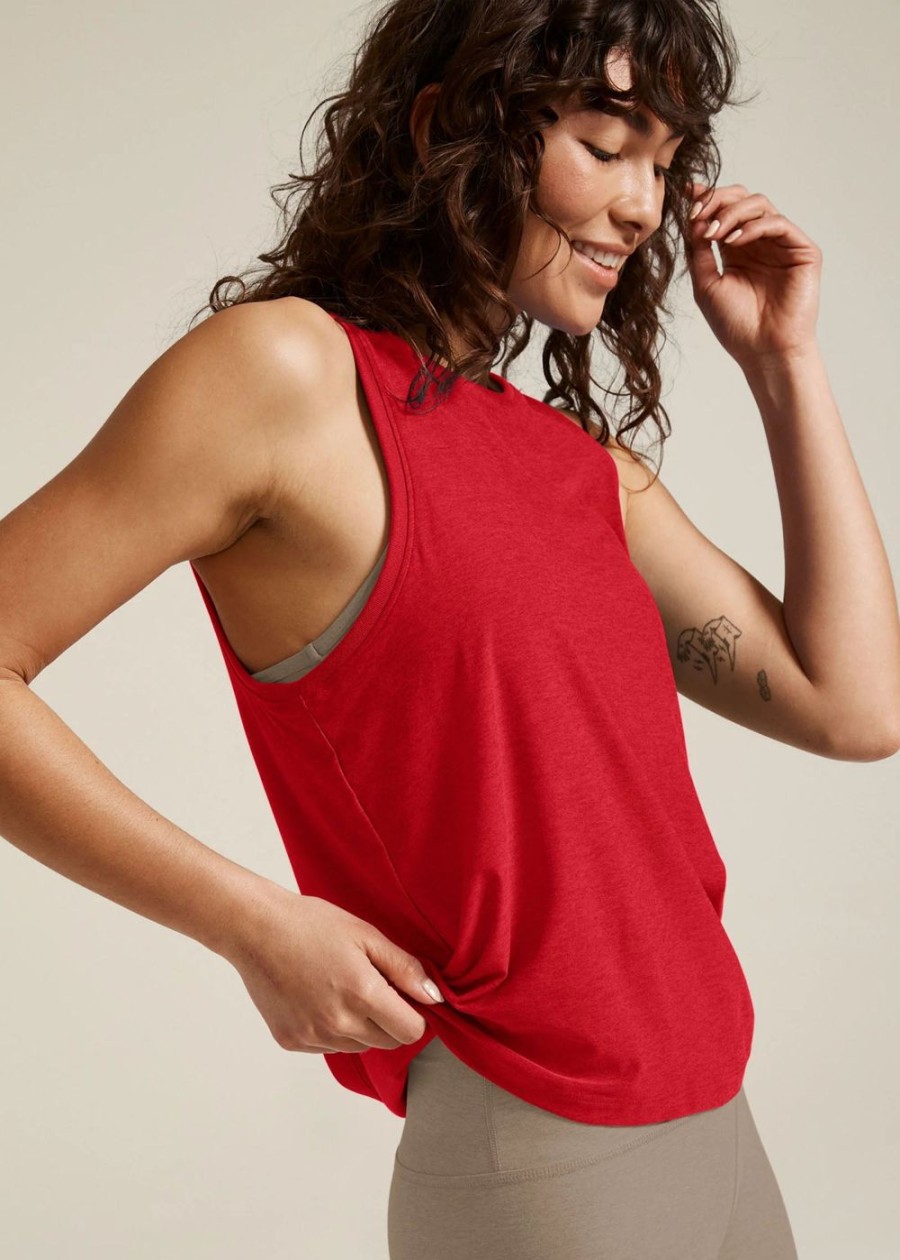 Women Beyond Yoga Sports Bras & Crop Tops | Featherweight Rebalance Tank Candy Apple Red