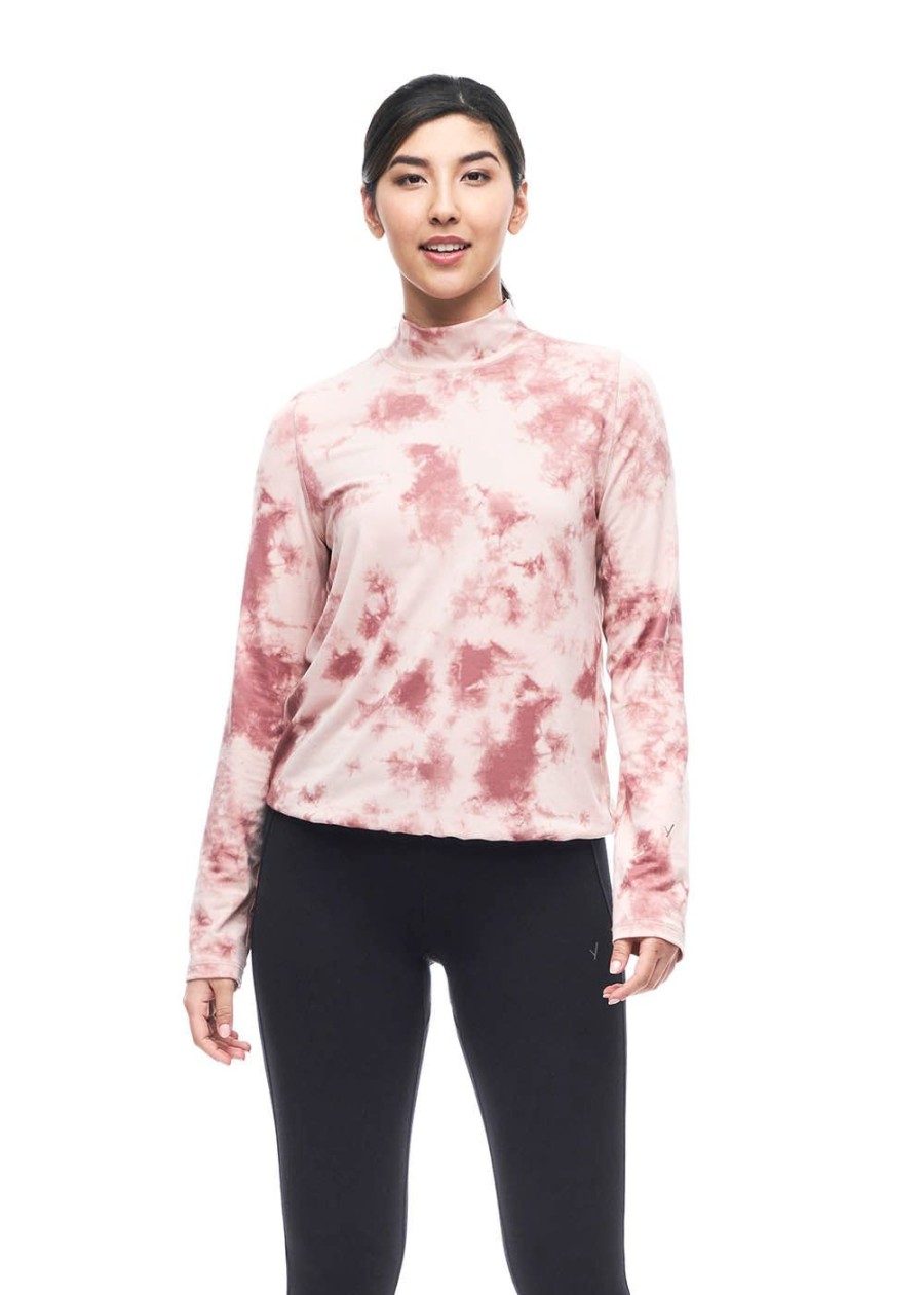 Women INDYEVA Long Sleeve Shirts | Baris Long Sleeve Mockneck Antique Rose Tie Dye