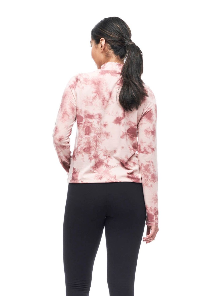 Women INDYEVA Long Sleeve Shirts | Baris Long Sleeve Mockneck Antique Rose Tie Dye