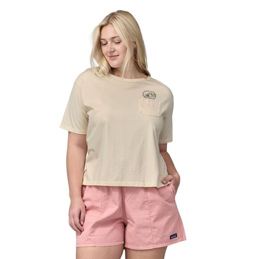 Women Patagonia T- Shirts & Tank Tops | Lost And Found Organic Easy Cut Pocket Tee Undyed Natural