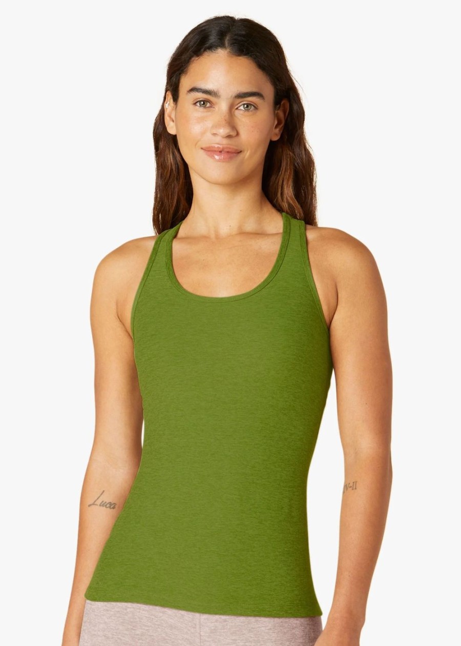 Women Beyond Yoga Sports Bras & Crop Tops | Spacedye Step Up Racerback Tank Fern Green