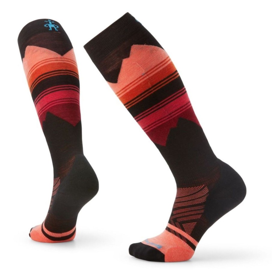 Women Smartwool | Women'S Ski Targeted Cushion Pattern Otc Socks Black