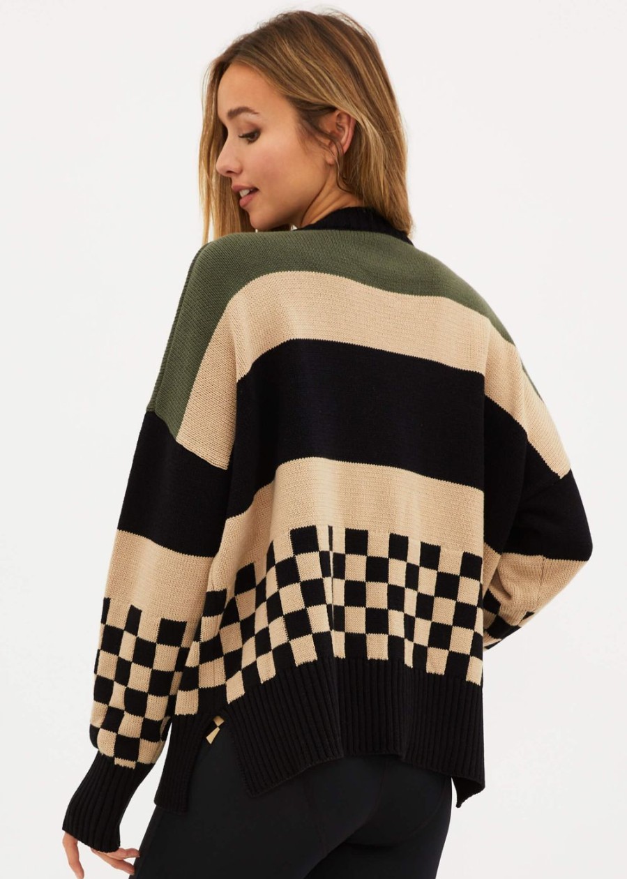 Women Beach Riot Sweaters & Sweatshirts | Callie Sweater Taupe & Black Check