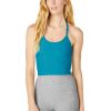 Women Beyond Yoga Sports Bras & Crop Tops | Spacedye Slim Racerback Cropped Tank Blue Glow Heather