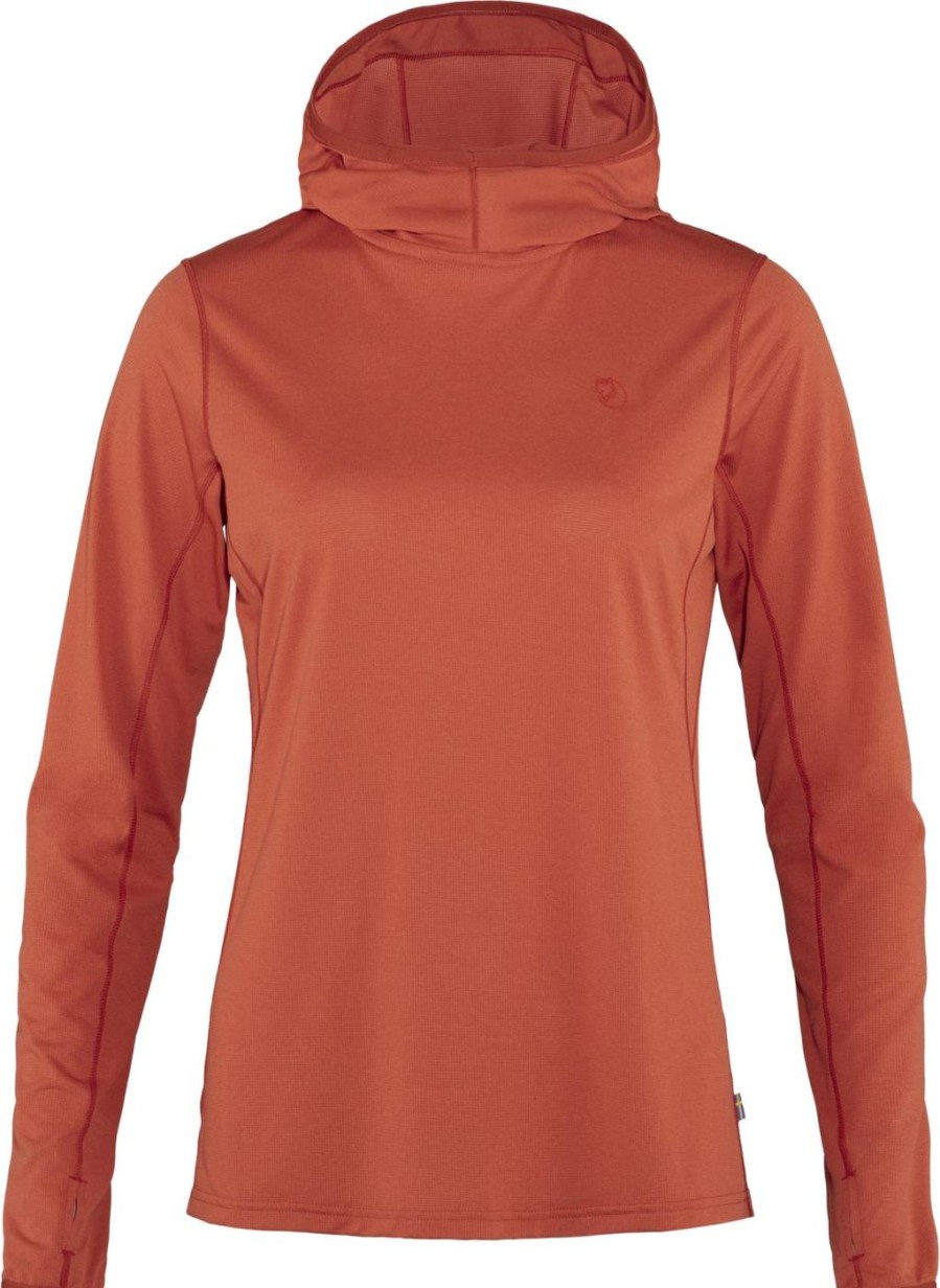 Women Fjällräven Sports Bras & Crop Tops | Abisko Sun-Hoodie Women'S Rowan Red