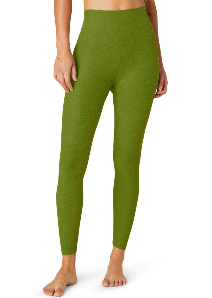 Women Beyond Yoga Leggings | Spacedye Caught In The Midi High Waisted Legging Fern Green Heather