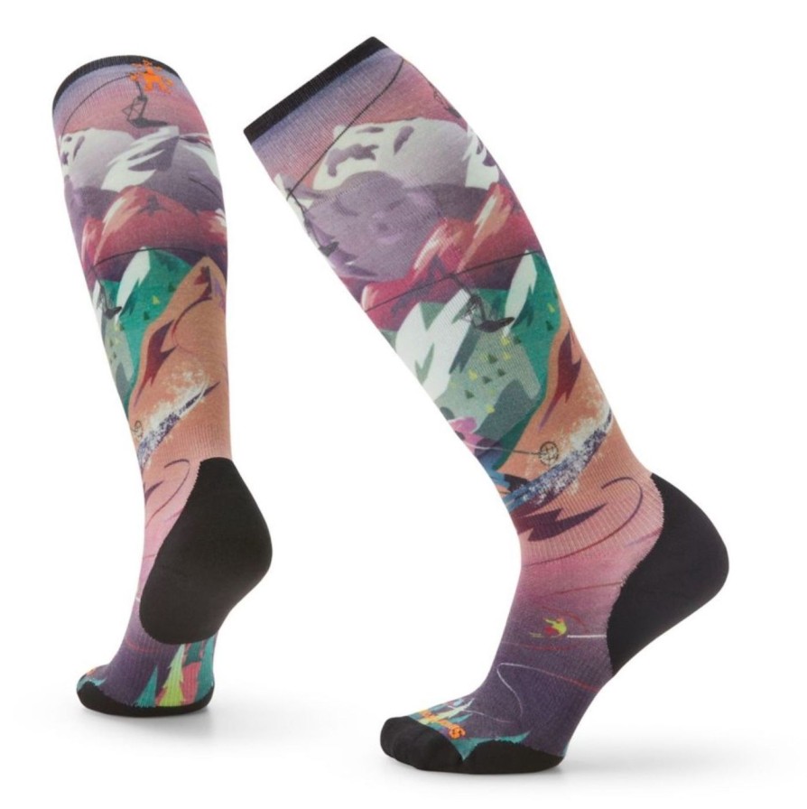 Women Smartwool | Women'S Ski Targeted Cushion Lift Bunny Print Otc Socks Multi Color