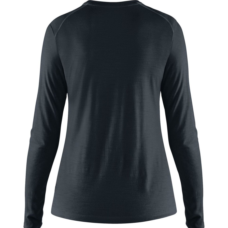 Women Fjällräven Long Sleeve Shirts | Abisko Women'S Wool Ls Women'S Dark Navy