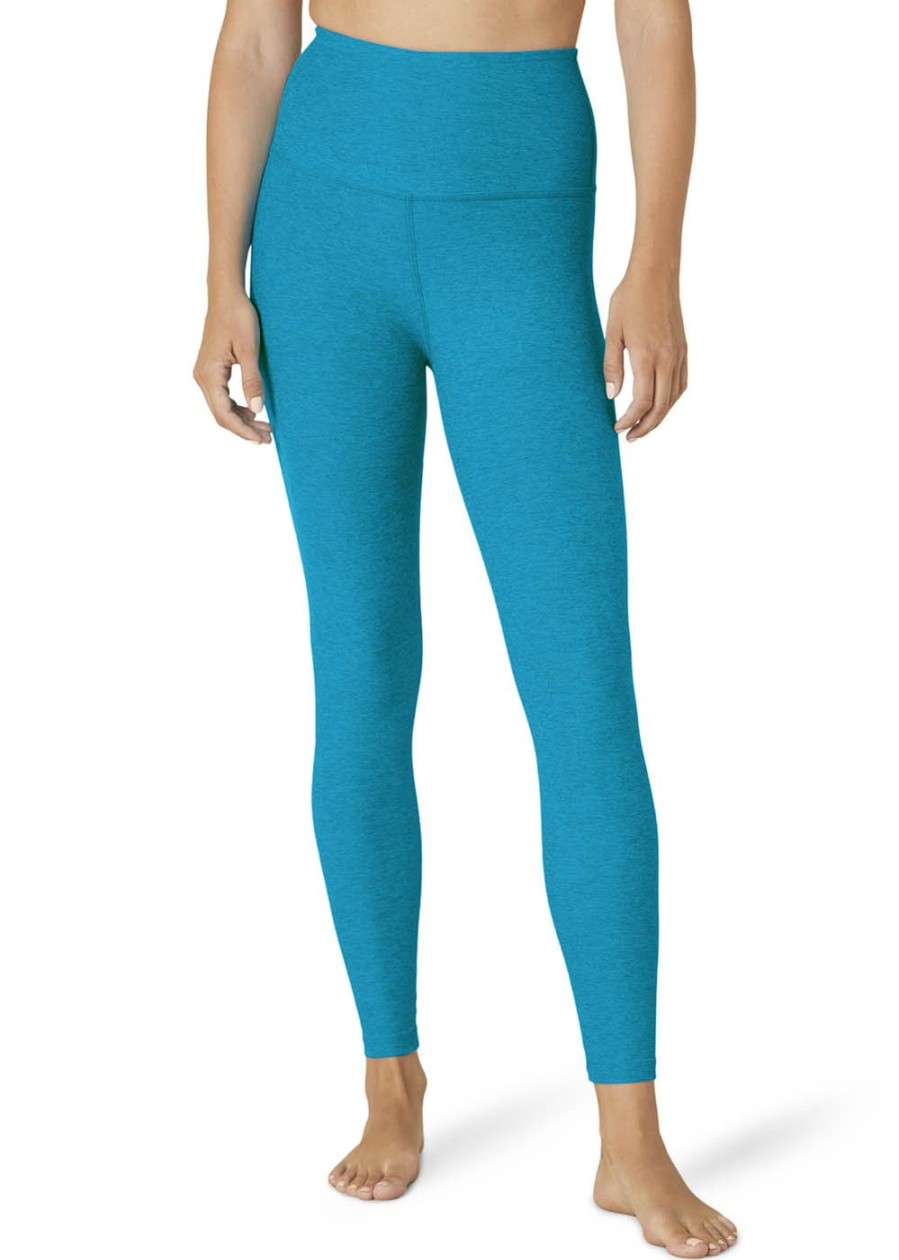 Women Beyond Yoga Leggings | Spacedye Caught In The Midi High Waisted Legging Blue Glow Heather