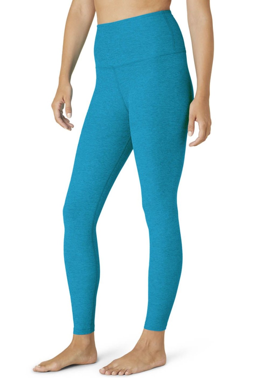 Women Beyond Yoga Leggings | Spacedye Caught In The Midi High Waisted Legging Blue Glow Heather